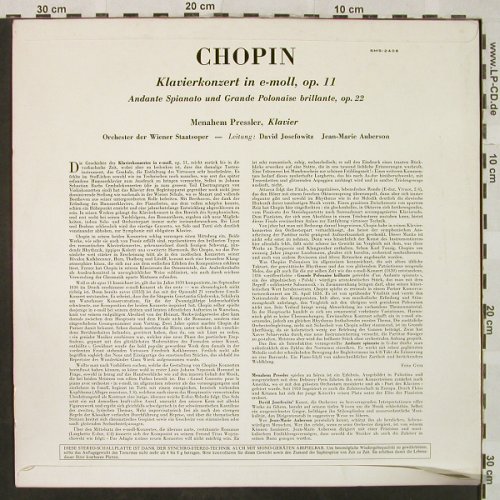 Chopin,Frédéric: Klavierkonzert Nr.1 e-moll, op.11, Concert Hall(SMS-2408), D,vg+/vg+,  - LP - L3427 - 5,00 Euro