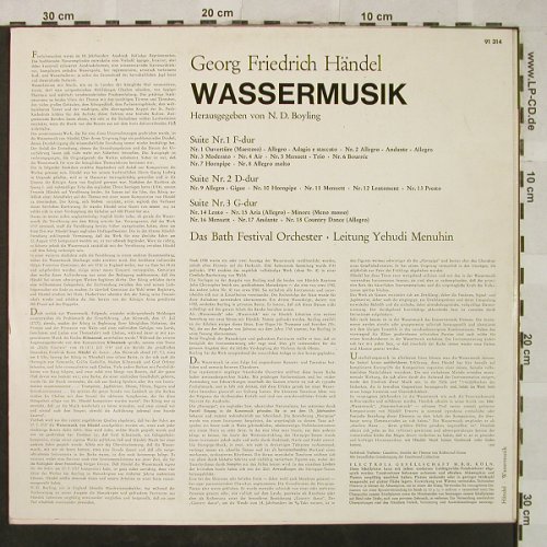 Händel,Georg Friedrich: Wassermusik, vg+/m-, Electrola(E 91 314), D,  - LP - L3443 - 5,00 Euro