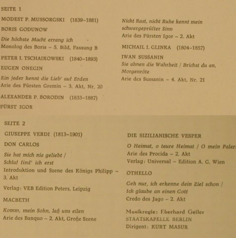 Adam,Theo: Aus Russischen&Italienischen Opern, Eterna(8 25 815), DDR, 1973 - LP - L3457 - 6,00 Euro