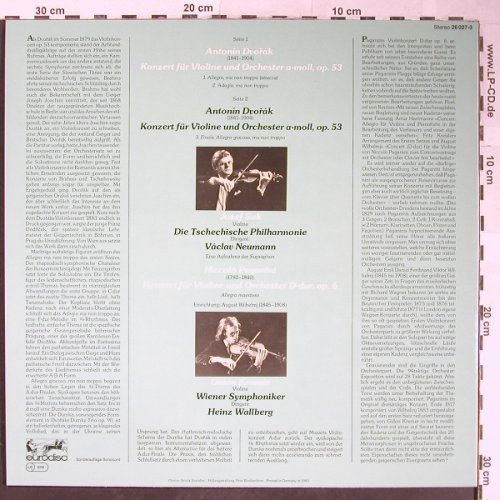 Dvorak,Antonin / Paganini: Konzert für Violine & Orch. A-moll/, Eurodisc(26 027-3), D, 1980 - LP - L3474 - 7,50 Euro
