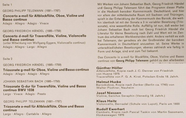 V.A.Kammerm. d.Barock a.Deutschland: J.S.Bach, Händel, Telemann, Orbis(42 666 8), D, 1976 - LP - L3541 - 6,00 Euro