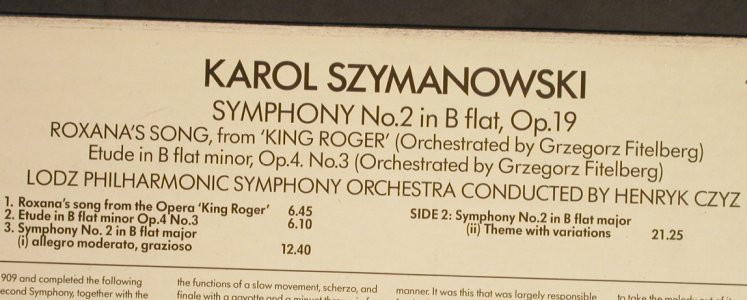 Szymanowski,Karol: Symphony No.2,b flat,op.19,op4 Nr.3, Aurora(AUR 5060), UK, 1978 - LP - L3543 - 14,00 Euro