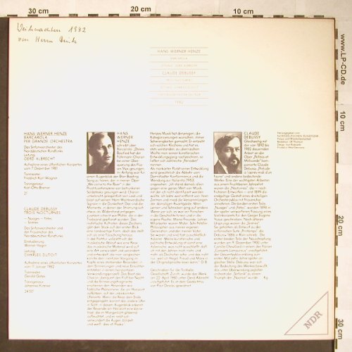 Henze,Hans Werner / Debussy: Barcarola / Trois Nocturnes, NDR(F 668 120), D, woc, 1982 - LP - L3554 - 12,50 Euro