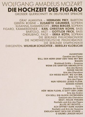 Mozart,Wolfgang Amadeus: Die Hochzeit des Figaro,Gr.Querschn, Dacapo(C 047-28 574), D,  - LP - L3567 - 5,00 Euro
