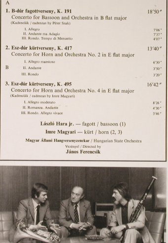 Mozart,Wolfgang Amadeus: Bassoon Conc.,K 191,417,495, Hungaroton(SLPX 12354), H, 1982 - LP - L3585 - 5,00 Euro
