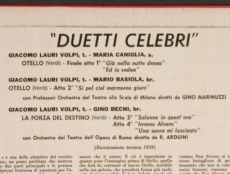 V.A.Duetti Celebri: Otello/La Forza Destino, La Voce Del Padrone(QBLP 5052), I, Ri, 1958 - 10inch - L3683 - 12,50 Euro