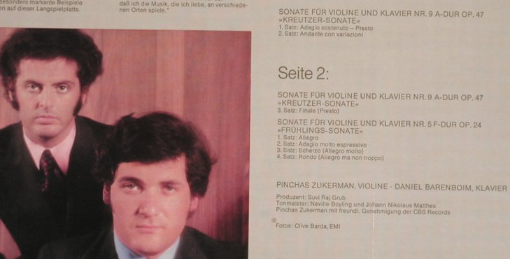 Beethoven,Ludwig van: Sonatas Nr.5 & 9, HörZu Emi(SHZE 420), D, 1973 - LP - L3707 - 7,50 Euro