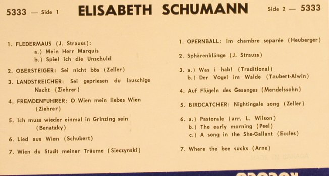 Schumann,Elisabeth: Same, Rococo(RR 5333), CDN,  - LP - L3708 - 7,50 Euro