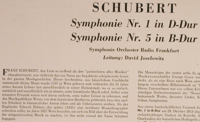 Schubert,Franz: Sinfonie Nr.1 in d-dur, Nr.5, Musical Master(MMS-2138), D,  - LP - L3722 - 5,00 Euro