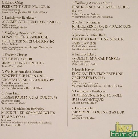 V.A.Sternstunden der Klassik: Grieg...Schubert. iwz Edition, D.Gr.(423 996-1), D,  - LP - L3756 - 4,00 Euro