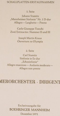 Stamitz,Johann/J.M.Kraus/C.Stamitz: Mannheimer Sinfonie'Nr.1/Ouvertuer, RBM Rec.(9004), D, 1971 - LP - L3795 - 4,00 Euro