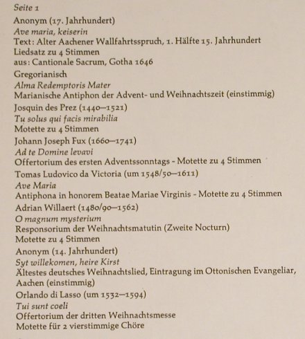 Aachener Domchor: Ave Maria Kaiserin Ltg. Rudolf Pohl, Harmonia Mundi(065-99 501), D, Foc, 1972 - LP - L3828 - 5,00 Euro