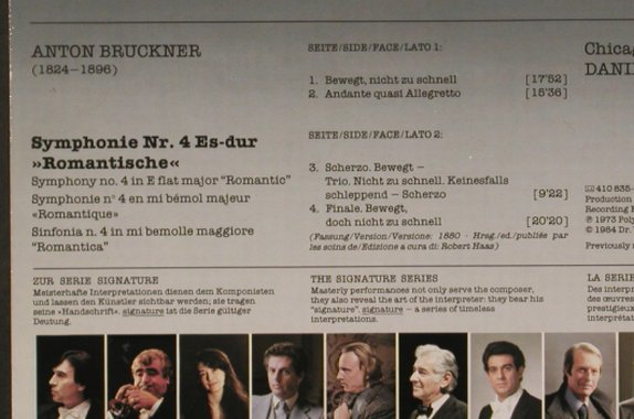Bruckner,Anton: Sinfonie Nr.4 (1973), D.Gr. Signature(410 835-1), D, Ri, 1984 - LP - L3863 - 4,00 Euro