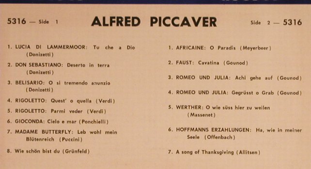 Piccaver,Alfred: Same, Rococo(RR 5316), CDN,  - LP - L3965 - 6,00 Euro