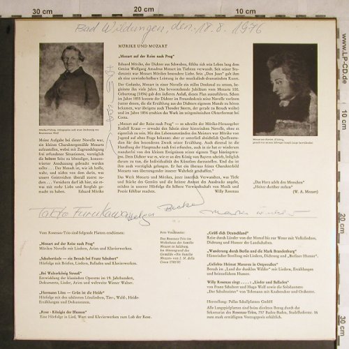 Mozart,Wolfgang Amadeus: Auf der Reise nach Prag, Autogramme, Pallas(RT 5), D,Booklet,  - LP - L3974 - 7,50 Euro