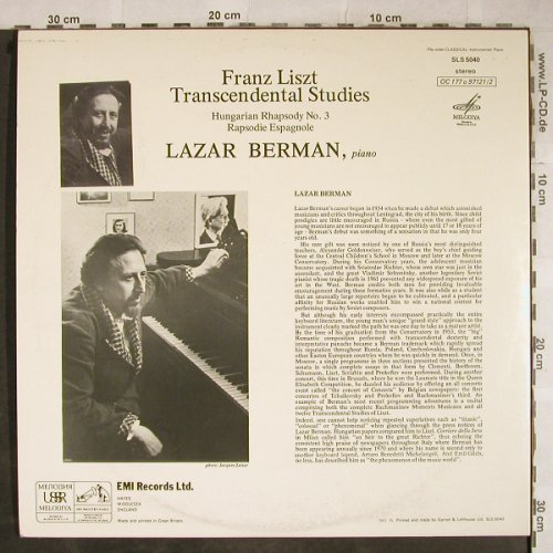 Liszt,Franz: Transcendental Studies, Foc, Melodia/His Masters V.(SLS 5040), UK, 1975 - 2LP - L4034 - 7,50 Euro