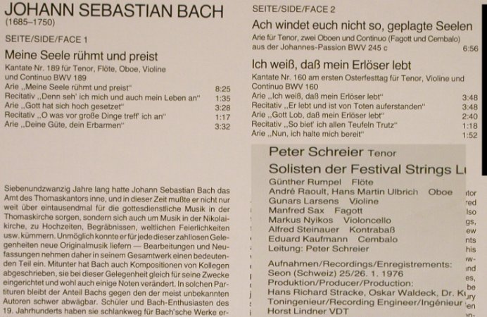 Schreier,Peter: Bach - Kantaten für Tenor, Parnass(66 526 5), D, 1978 - LP - L4050 - 4,00 Euro