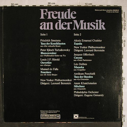 V.A.Freude an der Musik: Smetana...Khatchaturian, Club.Ed., CBS(29 245-8), NL, 9Tr., 1973 - LP - L4051 - 3,00 Euro