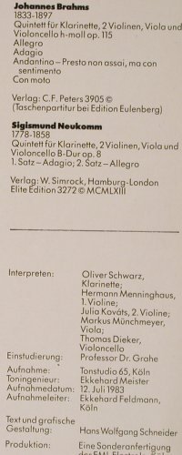 Brahms,Johannes / Sigismund Neukomm: Quintett Für Klarinette etc., ThG(F 668.484), D,  - LP - L4055 - 5,00 Euro