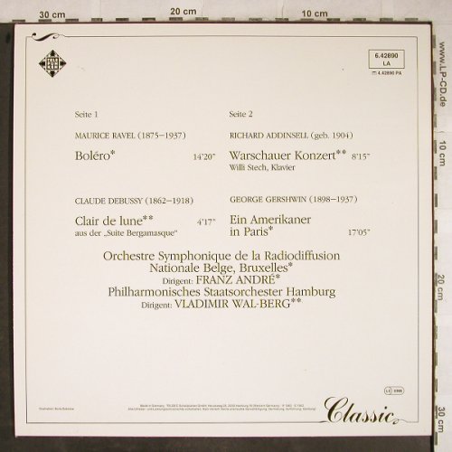 Ravel,Maurice /Debussy,Addinsell...: Bolero,Clair de Lune, Warschauer.., Telefunken(6.42890 LA), D, 1982 - LP - L4056 - 5,00 Euro