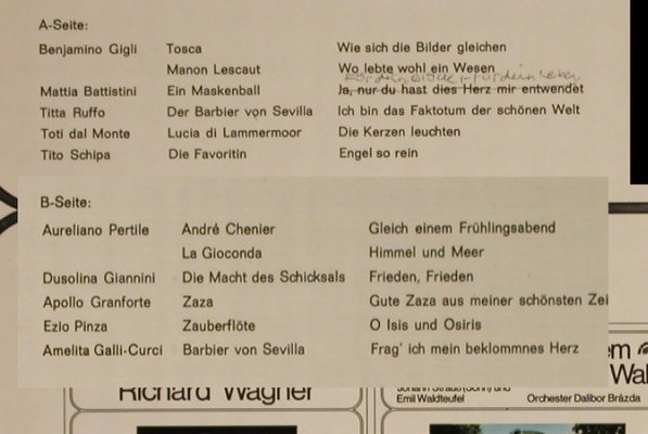 V.A.Stimmen aus großer Zeit: Gigli,Battistini...Gali-Curci,12Tr., Supraphon(SUA 150 046), D, 1967 - LP - L4076 - 5,50 Euro