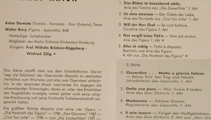 Dermota,Anton und Walter Berry: Mozart Arien, vg+/vg+, stoc, musica alitera(MEL 8000), D,  - LP - L4090 - 5,00 Euro