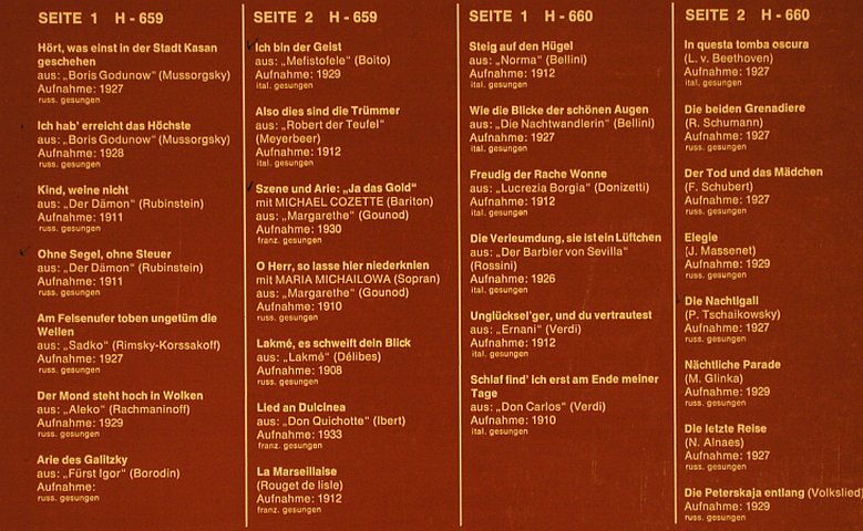 Schaljapin,Fedor: Das Goldene Buch der großen Stimmen, Historia(H-659/660), D, Foc,  - 2LP - L4095 - 7,50 Euro