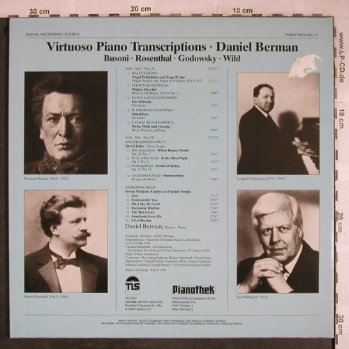 Berman,Daniel: Bach,Busoni,Chopin..., m-/vg+, Pianothek(651131), D, Foc, 1984 - LP - L4118 - 5,00 Euro
