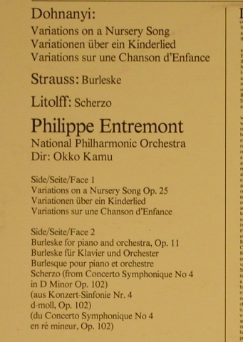 Dohnanyi,Ernst von/Strauss/Litolff: Variations on a Nursery Song,op.25, CBS Masterworks(76 910), NL, 1980 - LP - L4189 - 7,50 Euro