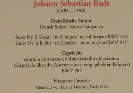 Bach,Johann Sebastian: Französische Suiten Nr.5-6, Foc, Archiv(2533 139), D,  - LP*2 - L4199 - 12,50 Euro