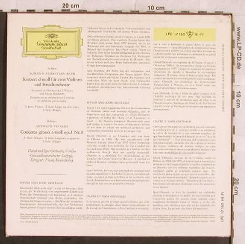 Oistrach, David & Igor: Bach,d-moll BWV 1043/Vivaldi op3Nr8, D.Gr.(LPE 17 160), D,Mono, 1960 - 10inch - L4378 - 12,50 Euro