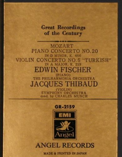 Fischer,Edwin & Jacques Thibaud: Mozart, Piano C. No.20,Nr.5 Turkish, EMI Angel(GR-2159), J,  - LP - L4386 - 17,50 Euro