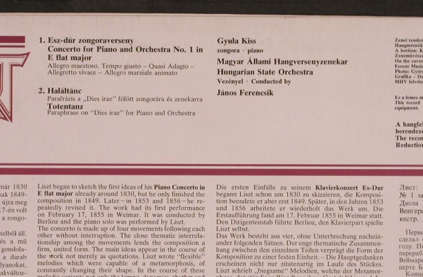 Liszt,Franz: Piano Concerto in E Flat Major, Hungaroton(SLPX 11792), H, 1976 - LP - L4444 - 6,00 Euro