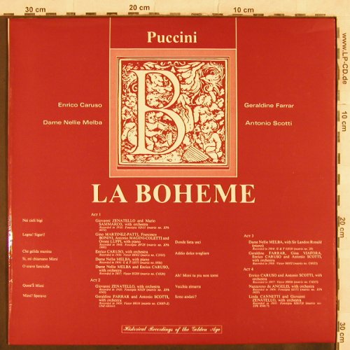 Puccini,Giacomo: La Boheme, hist rec., SAGA(7002), UK, 1972 - LP - L4571 - 5,00 Euro