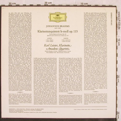 Brahms,Johannes: Klarinettenquintett H-Moll, in B mi, D.Gr.(139 354 SLPM), D, 1967 - LP - L4588 - 9,00 Euro