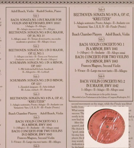 Busch,Adolf & Rudolf Serkin: Beethoven,Bach, Schumann, Box, Columbia/Odyssey(Y3 34639), US, 1977 - 3LP - L4611 - 15,00 Euro