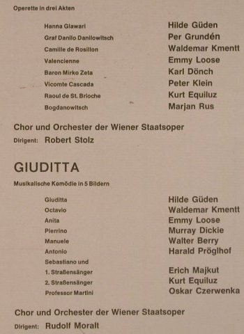 Lehar,Franz: Die Lustige Witwe / Giuditta, Box, Decca-Bunte(SBA 25046-D), D FS-New,  - 4LP - L4654 - 50,00 Euro