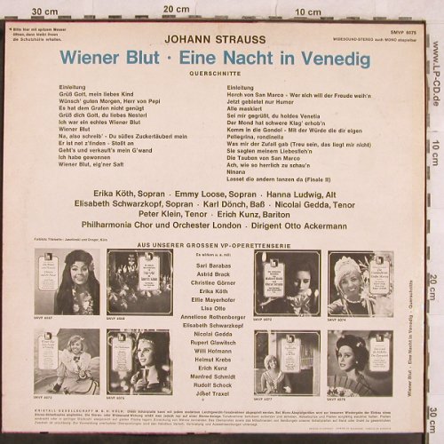 Strauss,Johann: Wiener Blut/ Nacht in Venedig,Quers, Volksplatte(SMVP 6075), D,  - LP - L4687 - 5,00 Euro