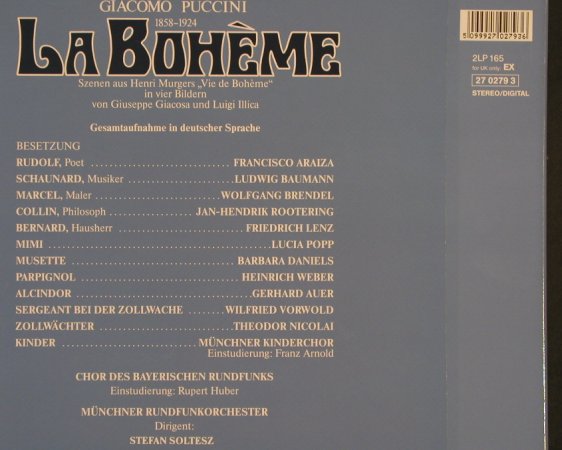 Puccini,Giacomo: La Boheme,Box, Gesamtaufn.i.deutsch, EMI(27 0279 3), D, co, 1985 - 2LP - L4695 - 9,00 Euro
