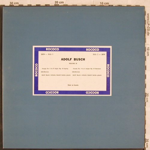 Busch,Adolf: Volume 2,Beethoven,Sonata Nr.5,op24, Rococo Records(2079), CDN,  - LP - L4702 - 20,00 Euro