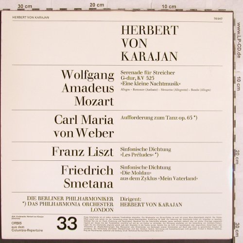 Karajan,Herbert von: Mozart/Weber/Liszt/Smetana, Orbis(76 947), D,  - LP - L4752 - 5,00 Euro