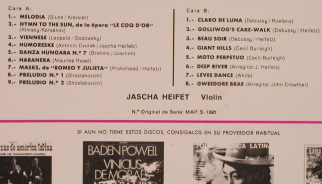 Heifetz,Jascha: Interpreta, Melodia,Hymn to the sun, MCA,plays well(S-14.225), E,vg+/m-, 1972 - LP - L4768 - 7,50 Euro