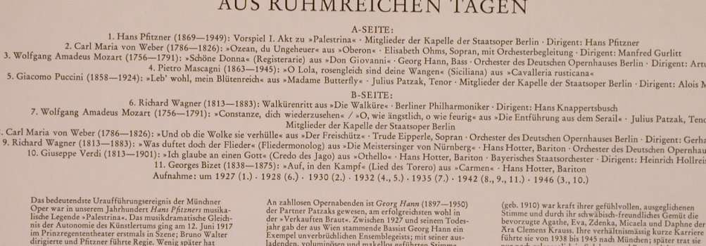 V.A.Die Oper zu München: aus ruhmreichen Tagen,11 Tr., Heliodor(88 003), D,Ri,  - LP - L4782 - 5,50 Euro