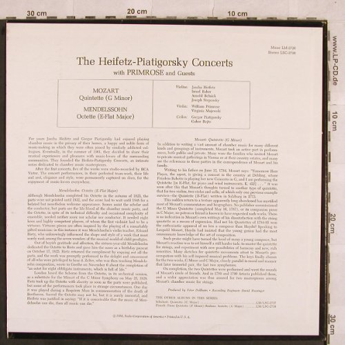 Heifetz,Jascha / Piatigorsky: Mozart,Mendelssohn Quintette, RCA Victor Red Seal(LSC-2738), US, 1964 - LP - L4803 - 17,50 Euro