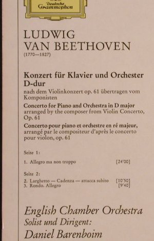 Beethoven,Ludwig van: Klavierkonzert D-Dur, D.Gr.(2530 457), D, 1974 - LP - L4809 - 12,50 Euro