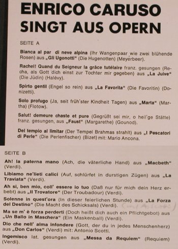 Caruso,Enrico: singt aus Opern, Top Classic(TC-9024), D, 1968 - LP - L4923 - 5,00 Euro