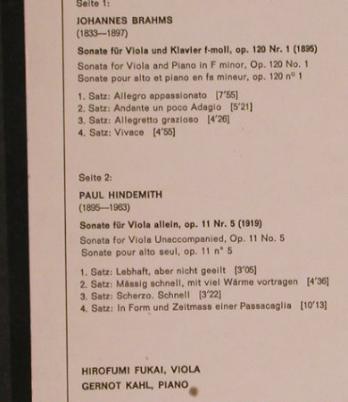 Brahms,Johannes / Hindemith: Sonate op.120 Nr.1/Sonate op.11 Nr., D.Gr. Debut(2555 010), D, 1973 - LP - L4971 - 4,00 Euro