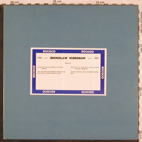 Huberman,Bronislaw: Volume 4 - Mozart, K.218, Rococo Records(2026), CDN,  - LP - L5002 - 12,50 Euro