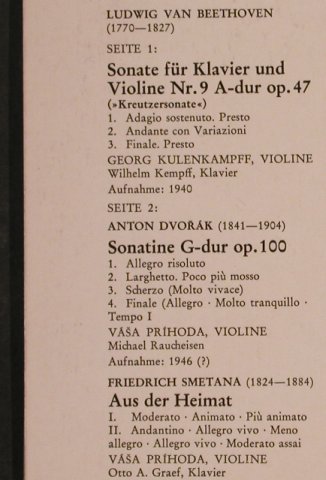V.A.Meister der Violine: Beethoven,Dvorak,Smetana, Heliodor(2548 712), D, 1965 - LP - L5021 - 7,50 Euro