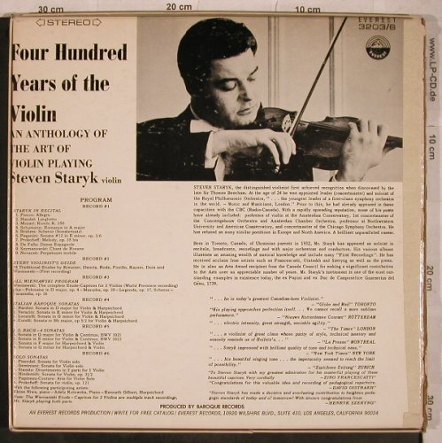 Staryk,Steven: Four Hundred Years of the violin, Everest Records(3203/6), US,VG+/VG+,  - 6LP - L5085 - 15,00 Euro